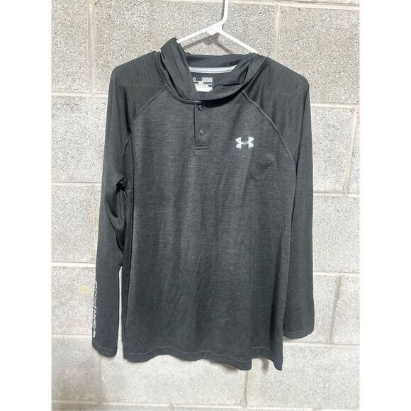 Under Armour Men's Tech Popover Henley Long Sleeve Shirt Black Size Medium - Picture 1 of 4